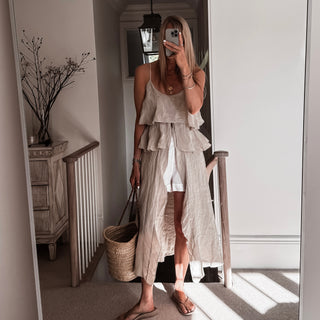 Livy long sand linen top *NEW*