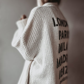 Cream / black Cities Cardigan *NEW*