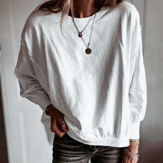 WHITE Perugia super slouchy sweatshirt *NEW*