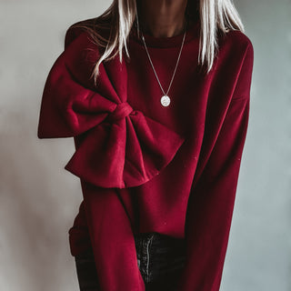 Burgundy Bow sweatshirt *NEW*