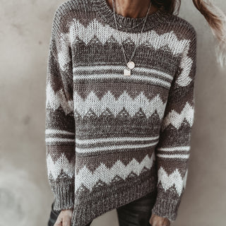 Brown zig zag slouchy jumper *NEW*