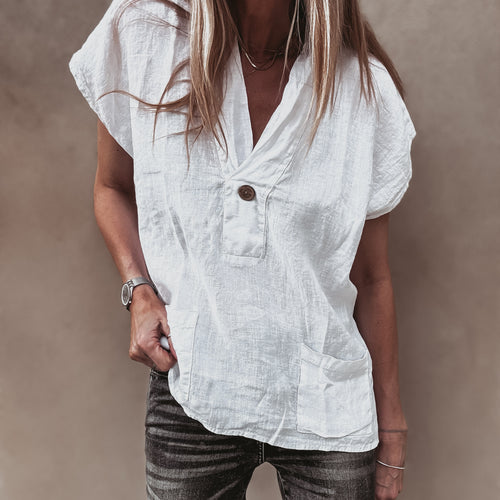 White Susannah linen blouse