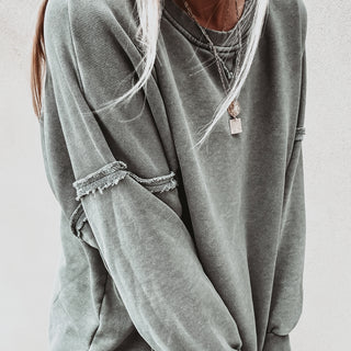 Olive oversized boyfriend sweatshirt *NEW*