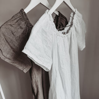 Lottie linen off shoulder white dress *NEW*