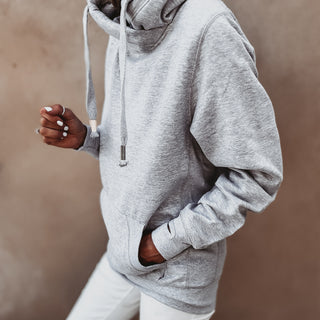 Light heather crossover grey college hoody *NEW*