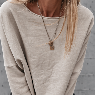 Maeve slightly cropped beige sweatshirt *relaxed style*