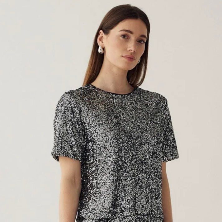 Meera SILVER Sequin tee *NEW*