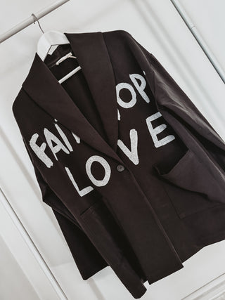 FAITH HOPE LOVE graffiti black suit *NEW*