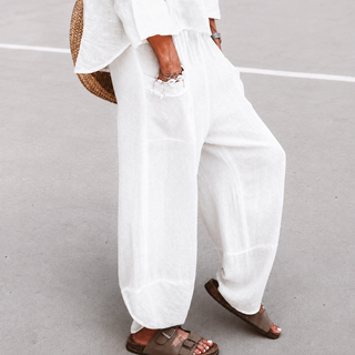 WHITE Lyra linen joggers *NEW*