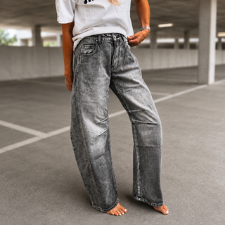 Billie stone washed grey barrel jeans *NEW*