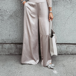 Champagne Silver Radana palazzo pants *NEW*