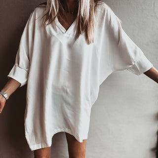 Ithaca VINTAGE WHITE V neck tunic