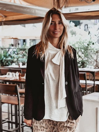 Claudia VINTAGE WHITE floaty bow blouse *NEW*