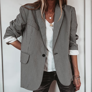 Merino black check blazer *NEW*