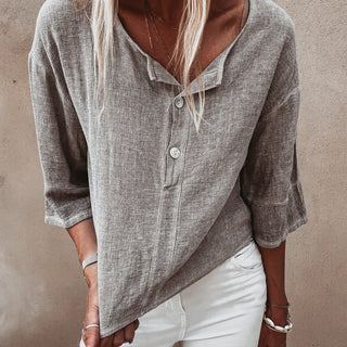 Loli TAUPE linen blouse *NEW*