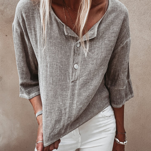 Loli TAUPE linen blouse *NEW*