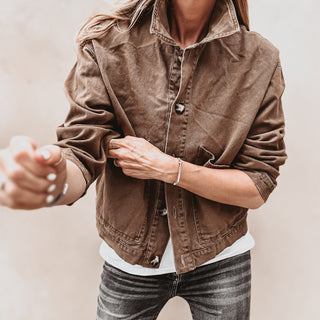 Taupe denim jacket *NEW*