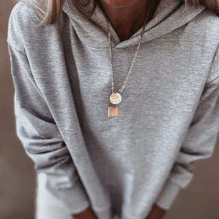 Cora Light heather grey college hoody *NEW*