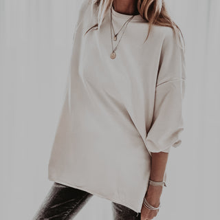 BEIGE Super slouchy boyfriend sweatshirt *NEW*