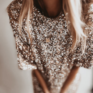 Relaxed Gold Sequin slip dress *NEW*