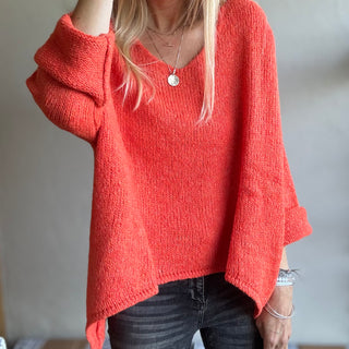 Milano ORANGE V NECK jumper *NEW*