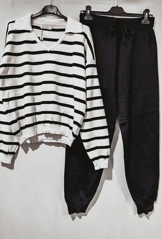 Breton Sweater and joggers set BLACK *NEW*