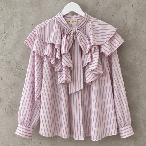 Frieda PALE PINK bows & frills blouse *NEW*
