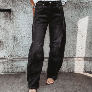 Bilbao washed dark grey barrel jeans *NEW*