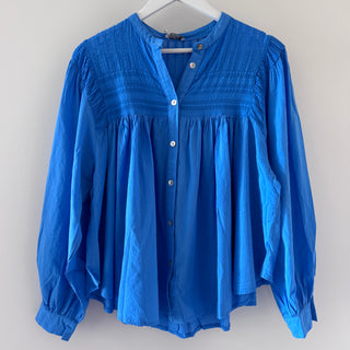 Electric blue Pennie pleated blouse *NEW*