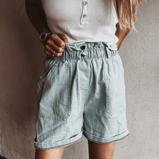 Poppy paperbag shorts DENIM BLUE