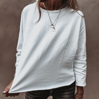 WHITE Positana super slouchy sweatshirt *NEW*
