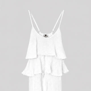 Livy long white linen top *NEW*