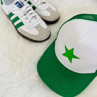 GREEN / WHITE STAR baseball cap *NEW*