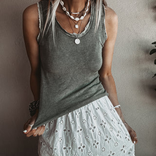 IBIZA TOWN tank top WASHED KHAKI *NEW*