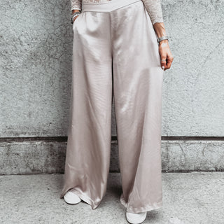 Champagne Silver Radana palazzo pants *NEW*