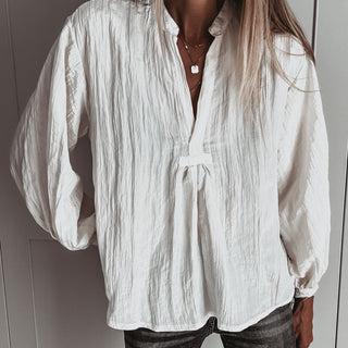 Pingus cream relaxed satin crepe blouse