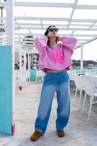 Neon pink LOVE sweatshirt *NEW*