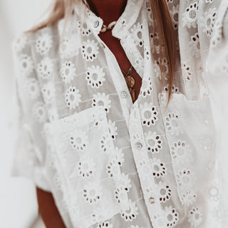 Pompani Broderie floaty Blouse *NEW*