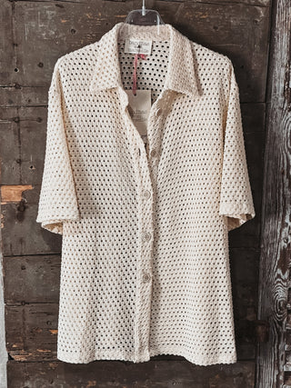 Elma CREAM crochet blouse