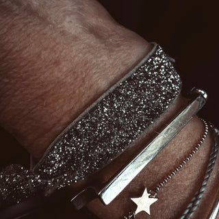 Silver / Gold glitter tie bracelets