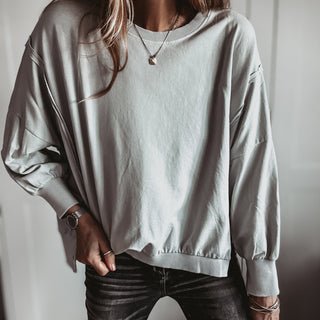 LIGHT GREY Perugia super slouchy sweatshirt *NEW*