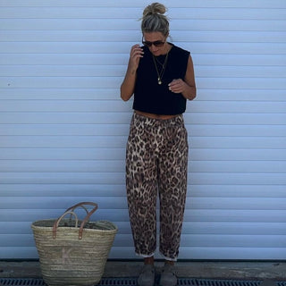 Slouchy denim leopard jogger jeans  *NEW*