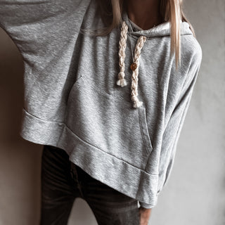 Grey hoody with braid ties top *NEW*