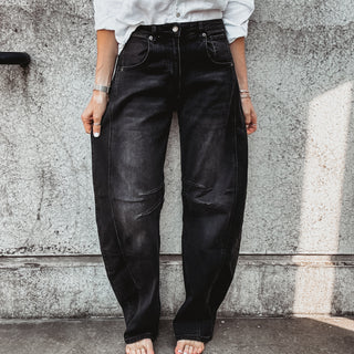 Bilbao washed dark grey barrel jeans *NEW*