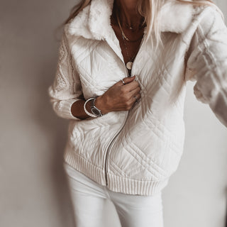 Tessa quilted VINTAGE WHITE bomber