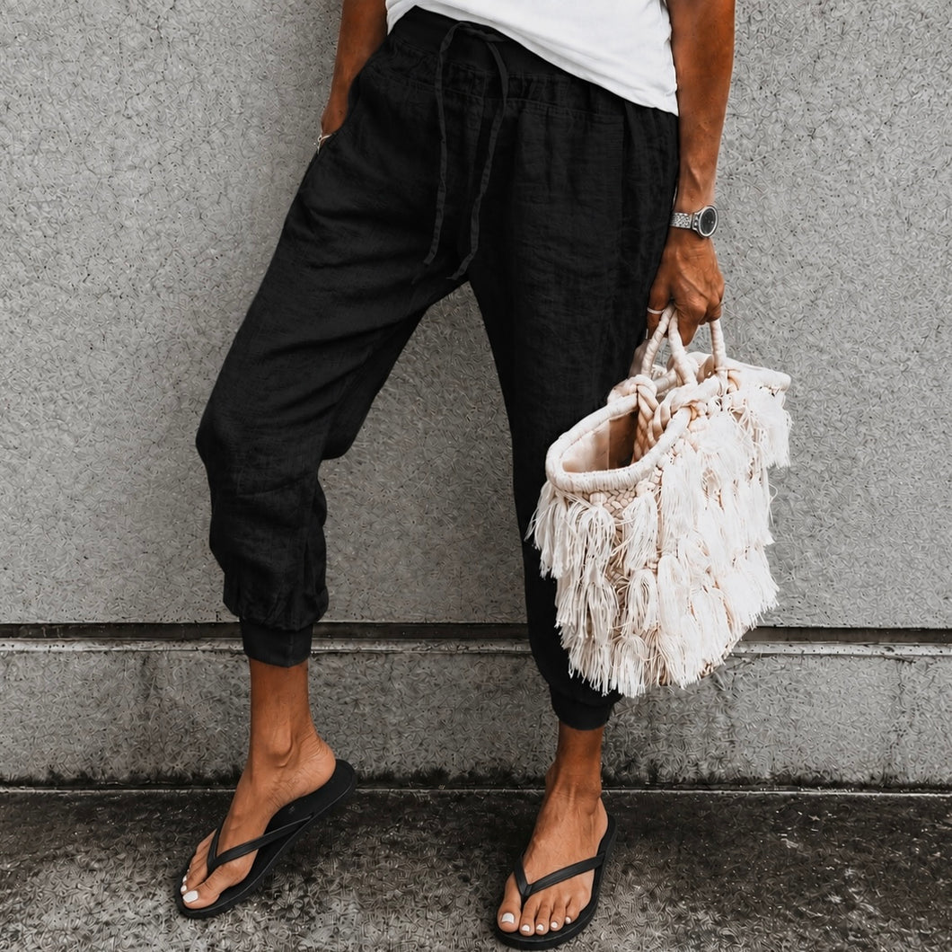 Black LINEN ULTIMATE joggers *NEW*
