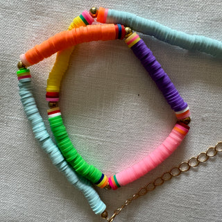 Multi coloured block summer necklace