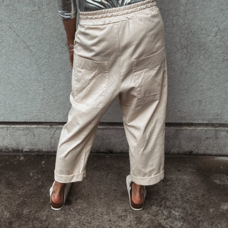 EDEN Cream wide leg joggers