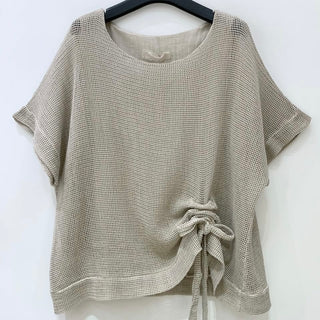 Lilly TAUPE blouse with rouche tie *NEW*