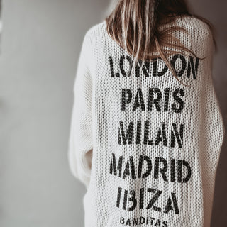 Cream / black Cities Cardigan *NEW*